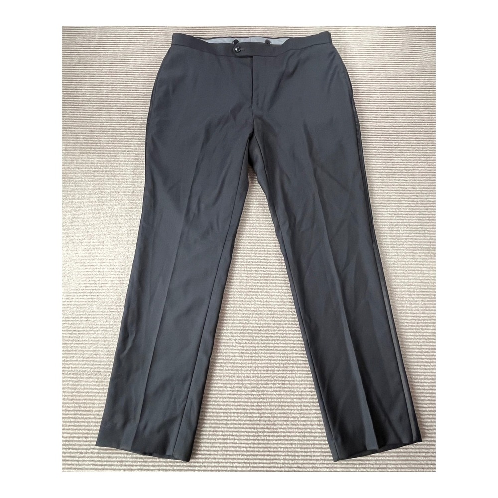 Calvin Klein X Slim Fit Mens Black Tuxedo Pant Satin Stripe 36W 30L Formal Dress